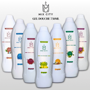 Gel Douche Mix City 750ML – Parfums variés : Vanille, Coco, Citron, Chocolat, Orchidée